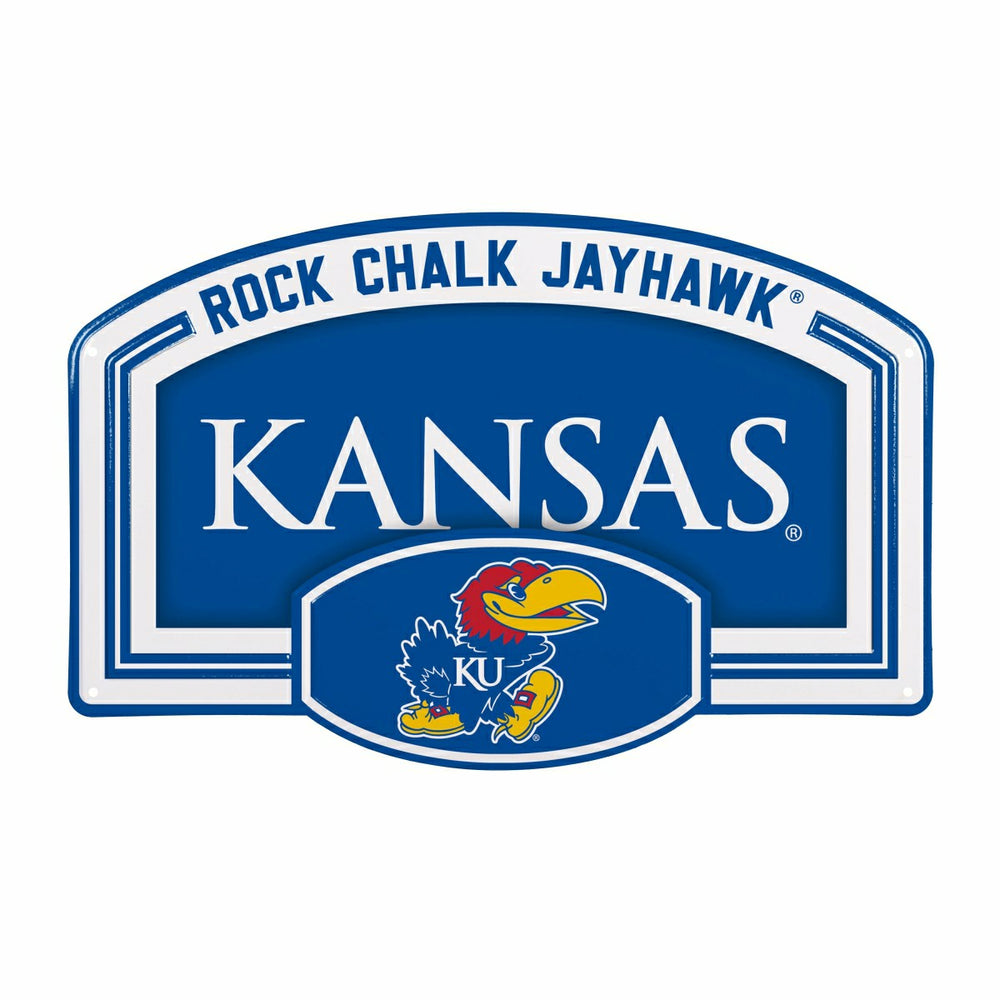 University of Kansas USA Embossed Steel Wall Sign, 11" x 17" - Collegiate Home