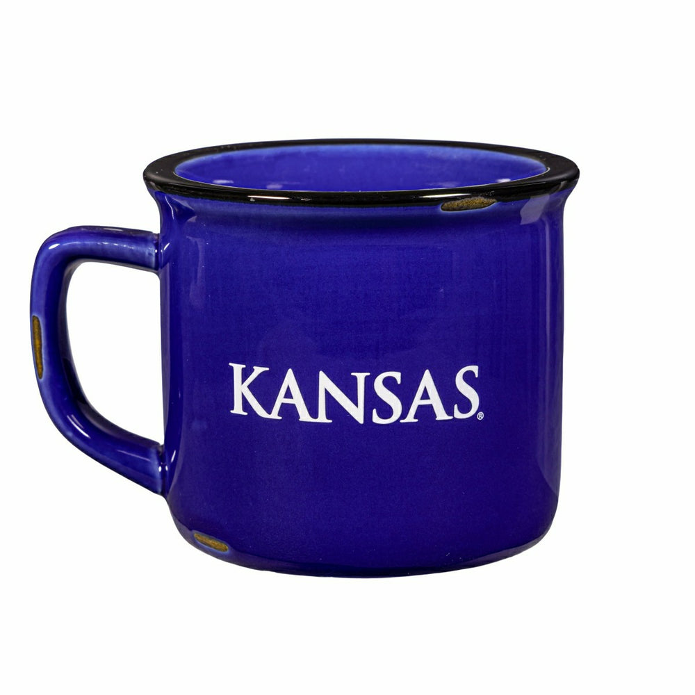University of Kansas Ceramic Camp Cup with Enamel Finish, 14oz - Collegiate Home