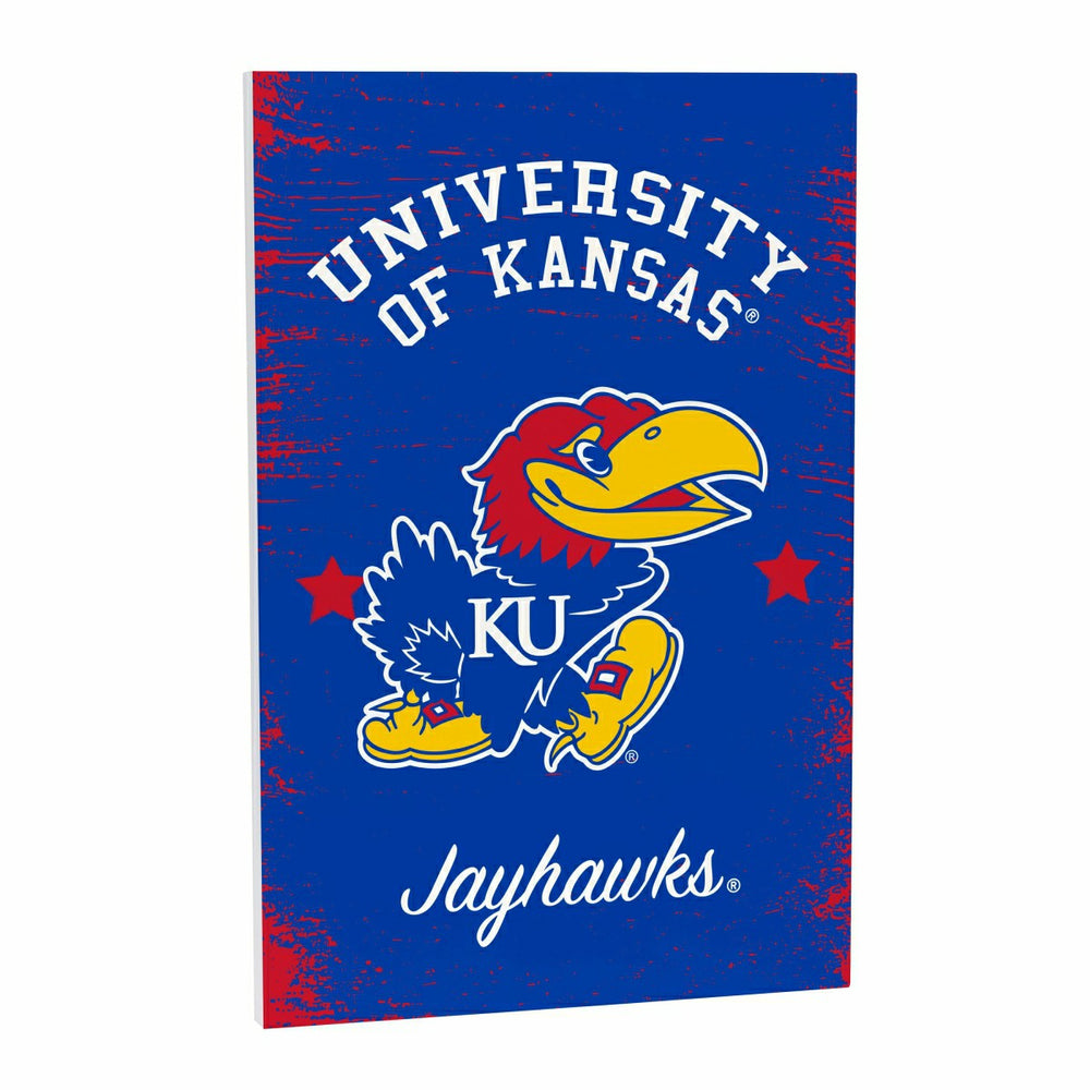 University of Kansas Wood Wall Sign, 16x24 - Collegiate Home