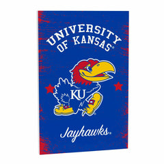 University of Kansas Wood Wall Sign, 16x24 - Collegiate Home