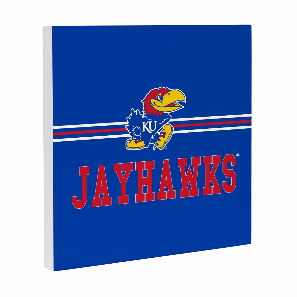 University of Kansas Wood Wall Sign, 12x12 - Collegiate Home