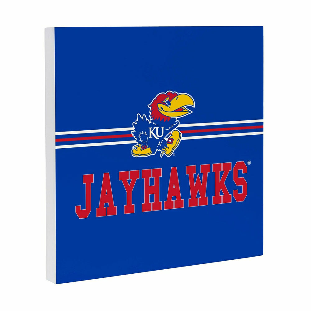 University of Kansas Wood Wall Sign, 12x12 - Collegiate Home