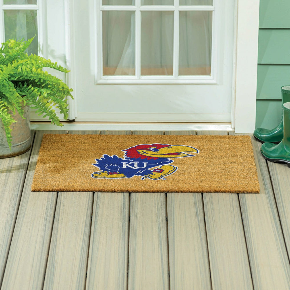 University of Kansas Large Full Color Coir Mat, 36"x24" - Collegiate