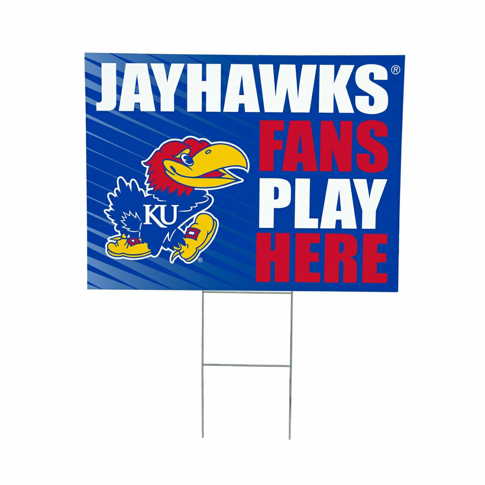 University of Kansas Coroplast Yard Sign "Fans Play Here" - Collegiate Home