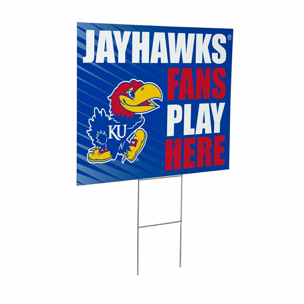 University of Kansas Coroplast Yard Sign "Fans Play Here" - Collegiate Home