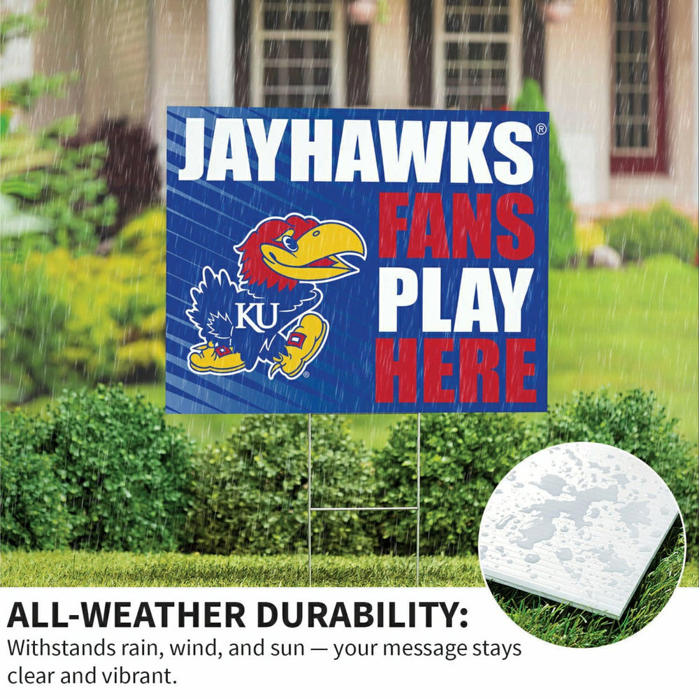 University of Kansas Coroplast Yard Sign "Fans Play Here" - Collegiate Home