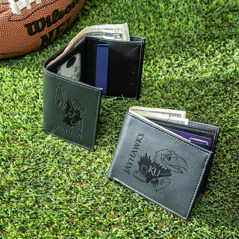 University of Kansas, Bi-Fold and Tri-Fold Wallet Gift Set, Black - Collegiate Home