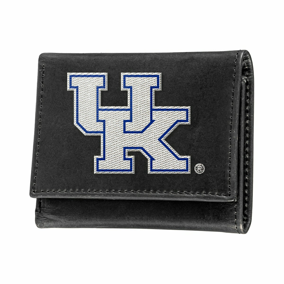 University of Kentucky Black Tri-Fold Embroidered Wallet w/ RFID Blocking - Collegiate Home
