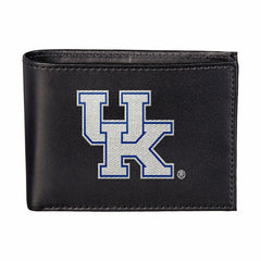 University of Kentucky Black Bi-Fold Embroidered Wallet w/ RFID Blocking - Collegiate Home
