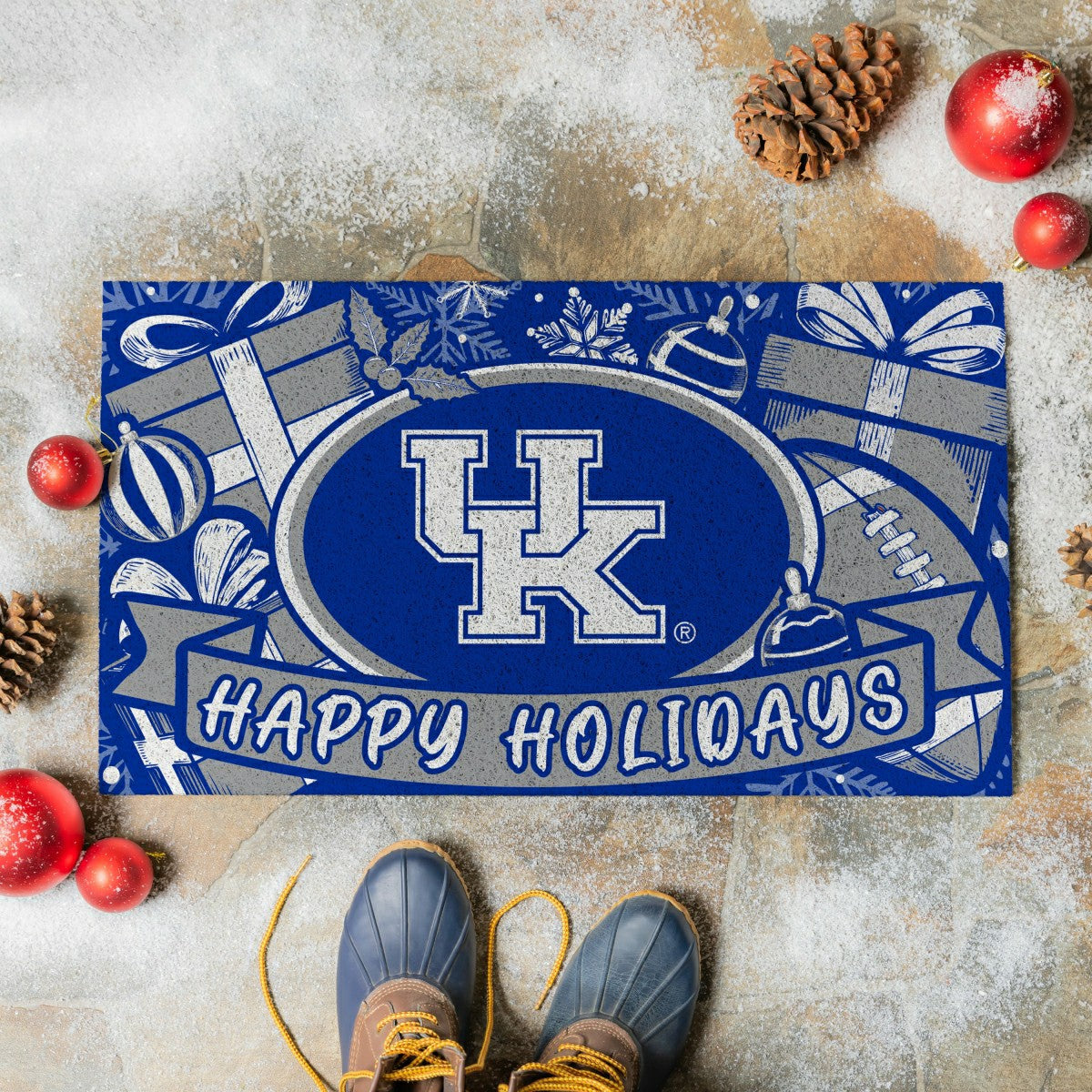 University of Kentucky Holiday PVC Mat, 28"x16" - Collegiate
