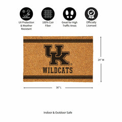 University of Kentucky Large One Color Coir Mat, 36"x24" - Collegiate