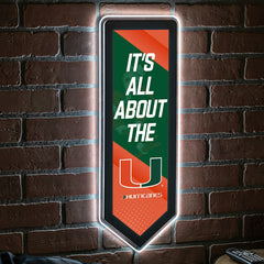 LED Wall Decor, Pennant, University of Miami - Collegiate Home