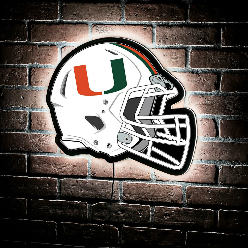 LED Wall Decor, Helmet, University of Miami - Collegiate Home