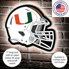 LED Wall Decor, Helmet, University of Miami - Collegiate Home