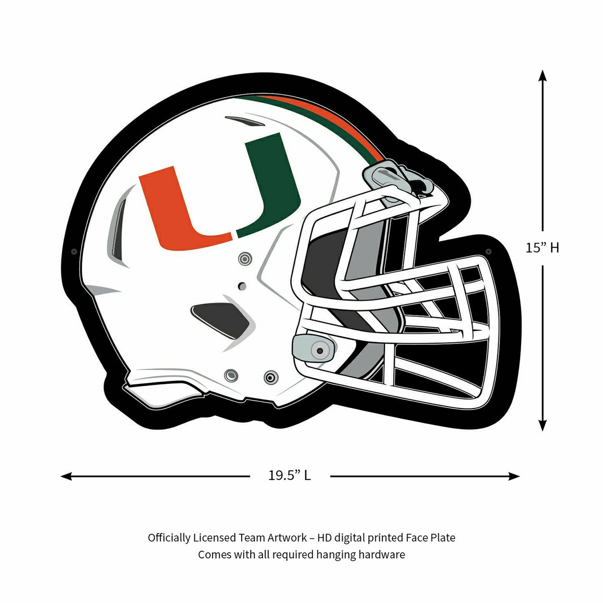 LED Wall Decor, Helmet, University of Miami - Collegiate Home