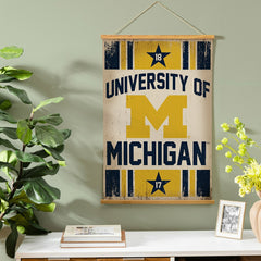 University Of Michigan, Canvas Wall Tapestry, Medium, 36x24 - Collegiate Home