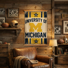 University Of Michigan, Canvas Wall Tapestry, Medium, 36x24 - Collegiate Home