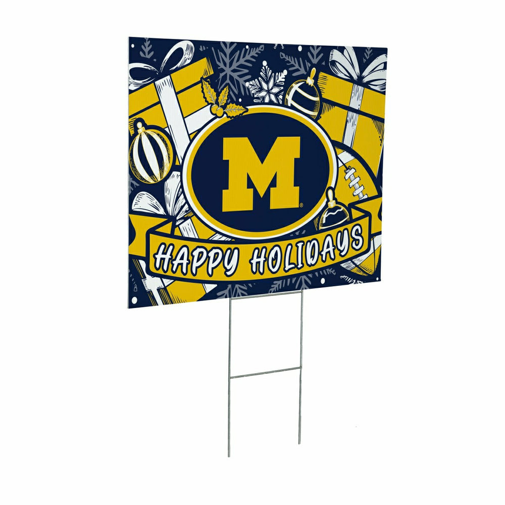 University Of Michigan Yard Sign, Holiday - Collegiate Home