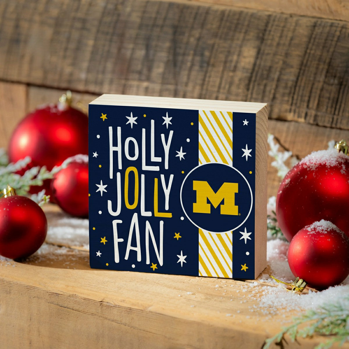 University Of Michigan Block, Holiday, 6x6 - Collegiate Home