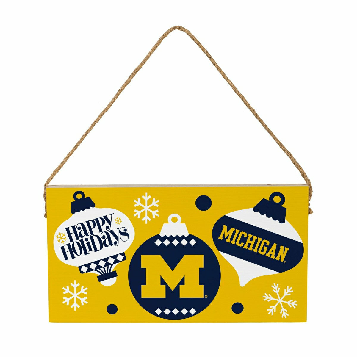 University Of Michigan Holiday Wood Wall Sign, 6x11 - Collegiate Home