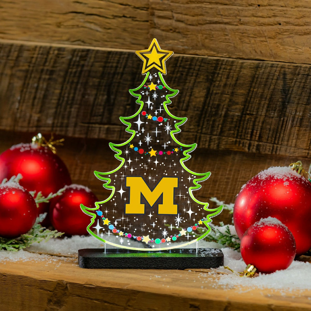 University Of Michigan College Holiday Tree Desklite LED Decor - Collegiate Home