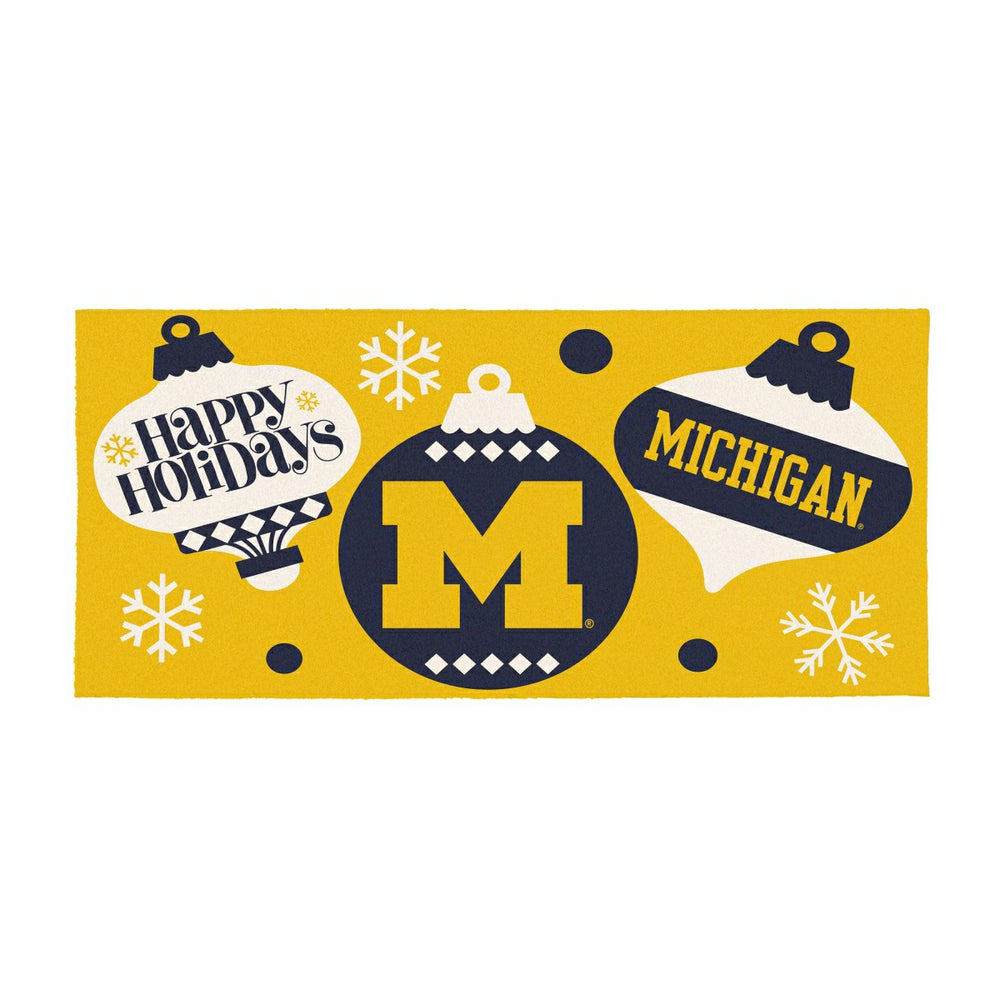 University Of Michigan Holiday Flocked Coir Sassafras Switch Mat, 22"x - Collegiate