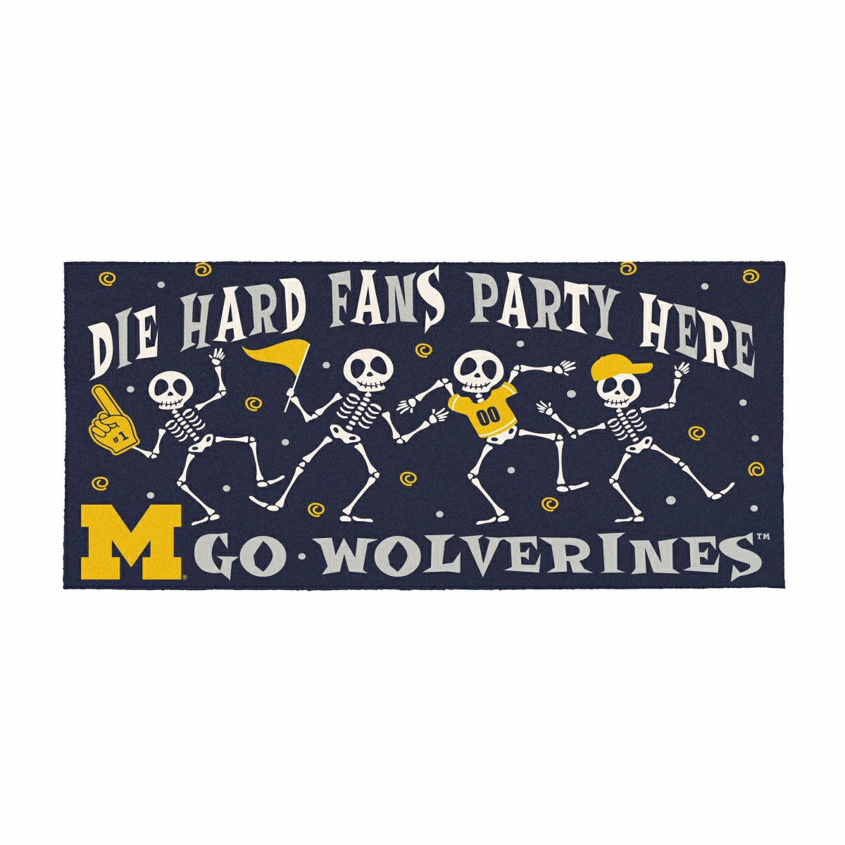 University Of Michigan Flocked Coir Halloween Sassafras Switch Mat, 22 - Collegiate