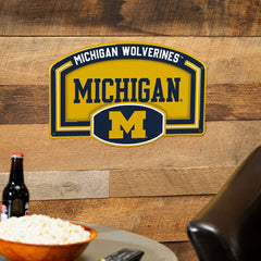 University Of Michigan USA Embossed Steel Wall Sign, 11" x 17" - Collegiate Home
