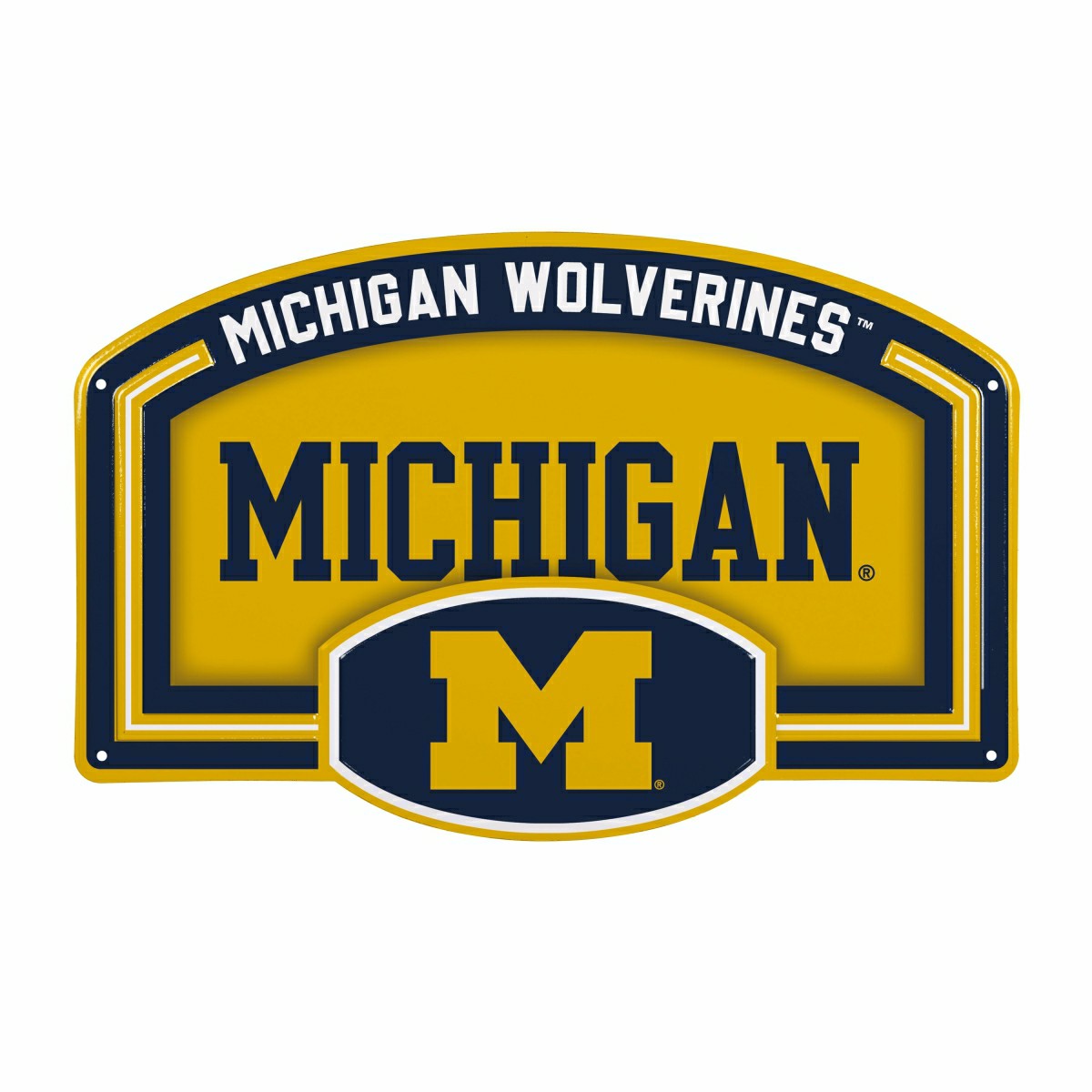 University Of Michigan USA Embossed Steel Wall Sign, 11" x 17" - Collegiate Home