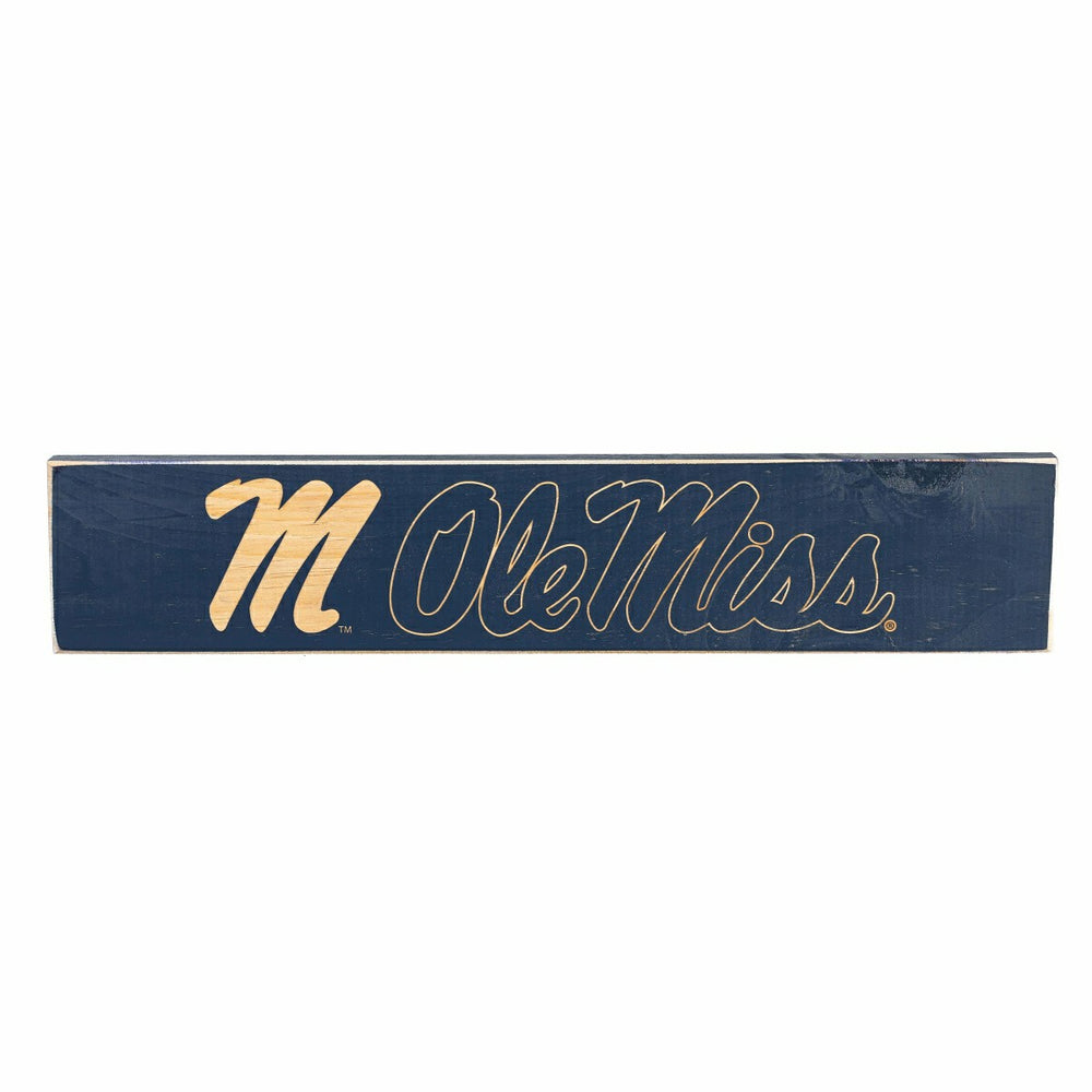 University of Mississippi Engraved Wood Sign, 3.5" x 18" - Collegiate Home