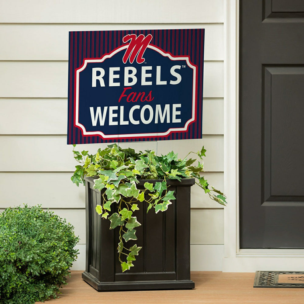 University of Mississippi Coroplast Yard Sign, "Fans Welcome" - Collegiate Home