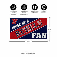 University of Mississippi, PVC Mat COLOR, Home of a Fan - Collegiate