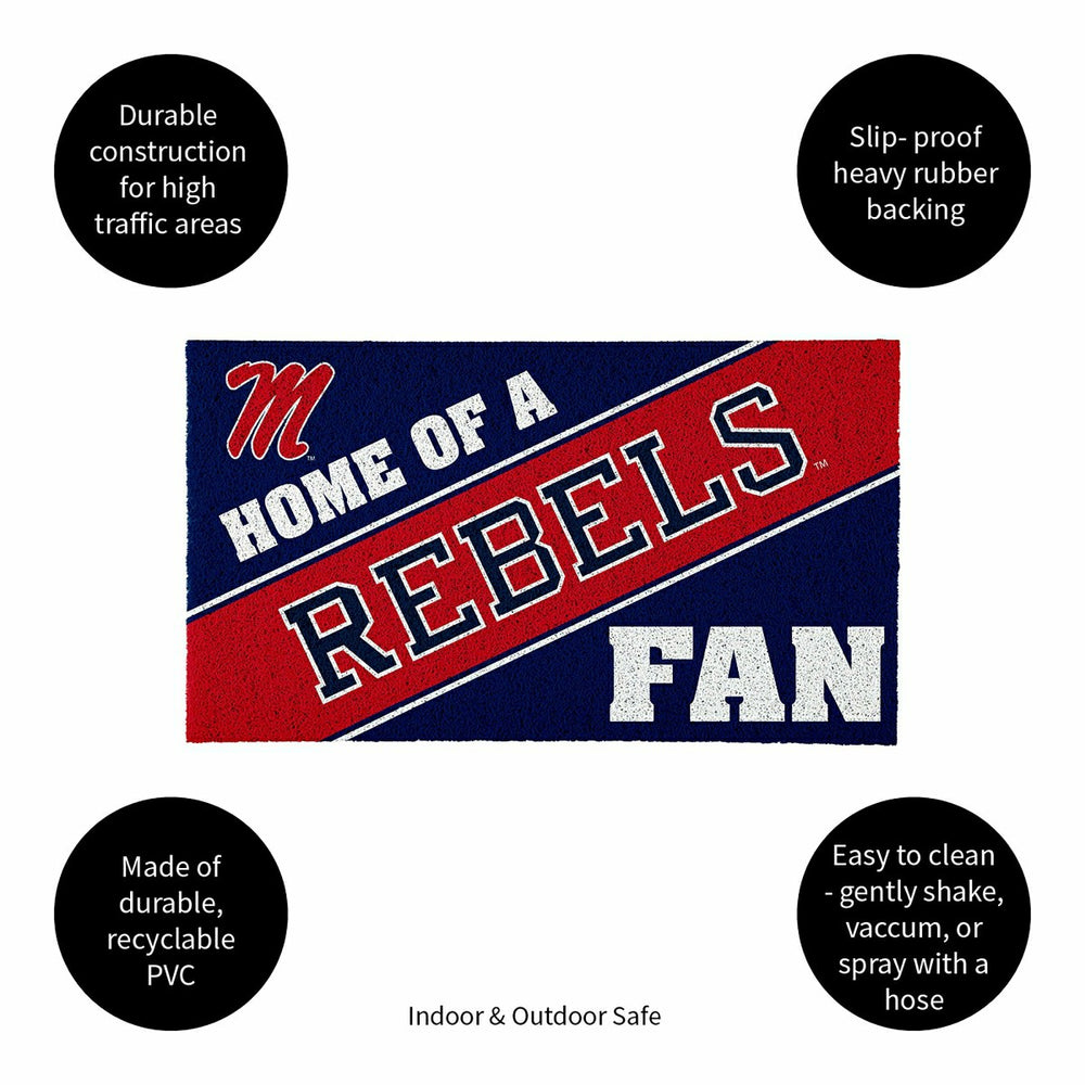 University of Mississippi, PVC Mat COLOR, Home of a Fan - Collegiate