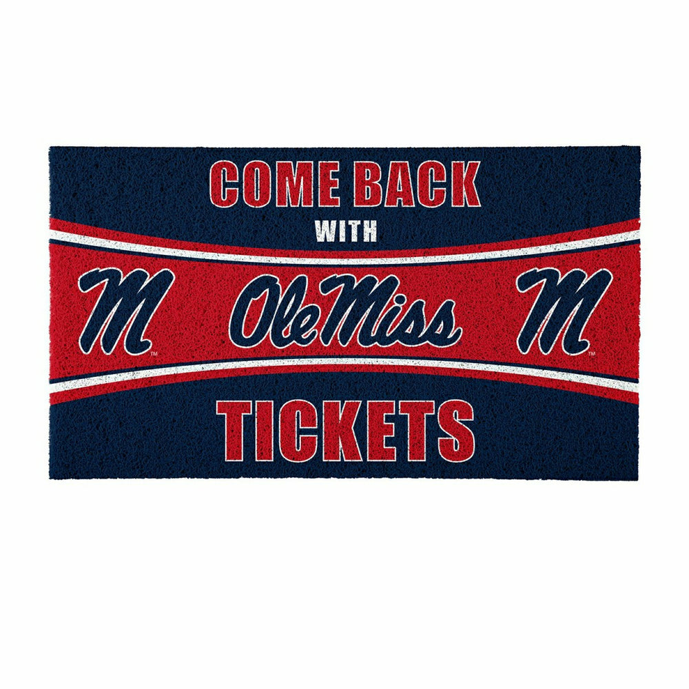 28" x 16" PVC Trapper Mat, Come Back with Tickets, University of Missi - Collegiate