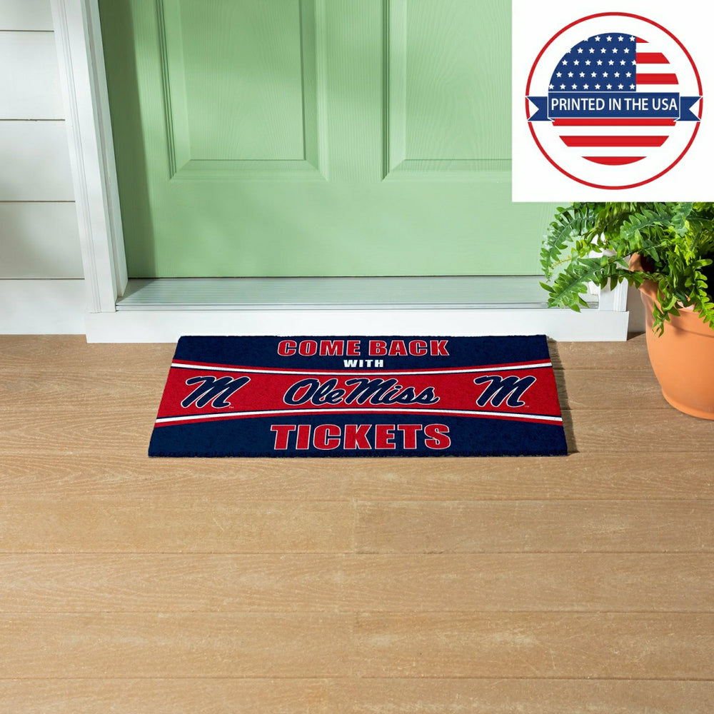 28" x 16" PVC Trapper Mat, Come Back with Tickets, University of Missi - Collegiate