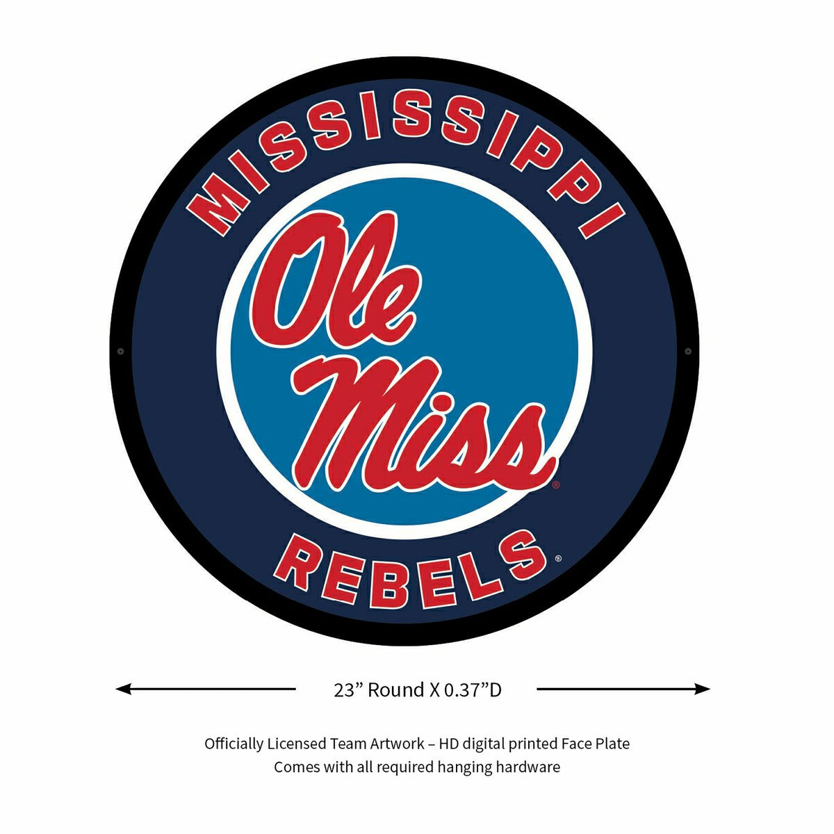 LED Wall Decor, Round, University of Mississippi - Collegiate Home