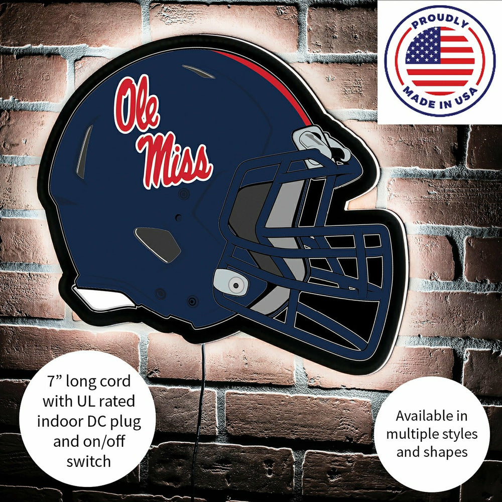 LED Wall Decor, Helmet, University of Mississippi - Collegiate Home
