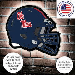 LED Wall Decor, Helmet, University of Mississippi - Collegiate Home