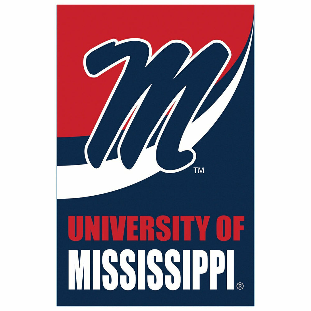 University of Mississippi Burlap Flag GDN Size - Collegiate Home