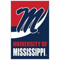 University of Mississippi Burlap Flag House Size - Collegiate Home
