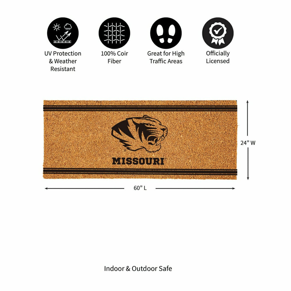 University of Missouri Extra Large One Color Coir Mat, 60"x24" - Collegiate