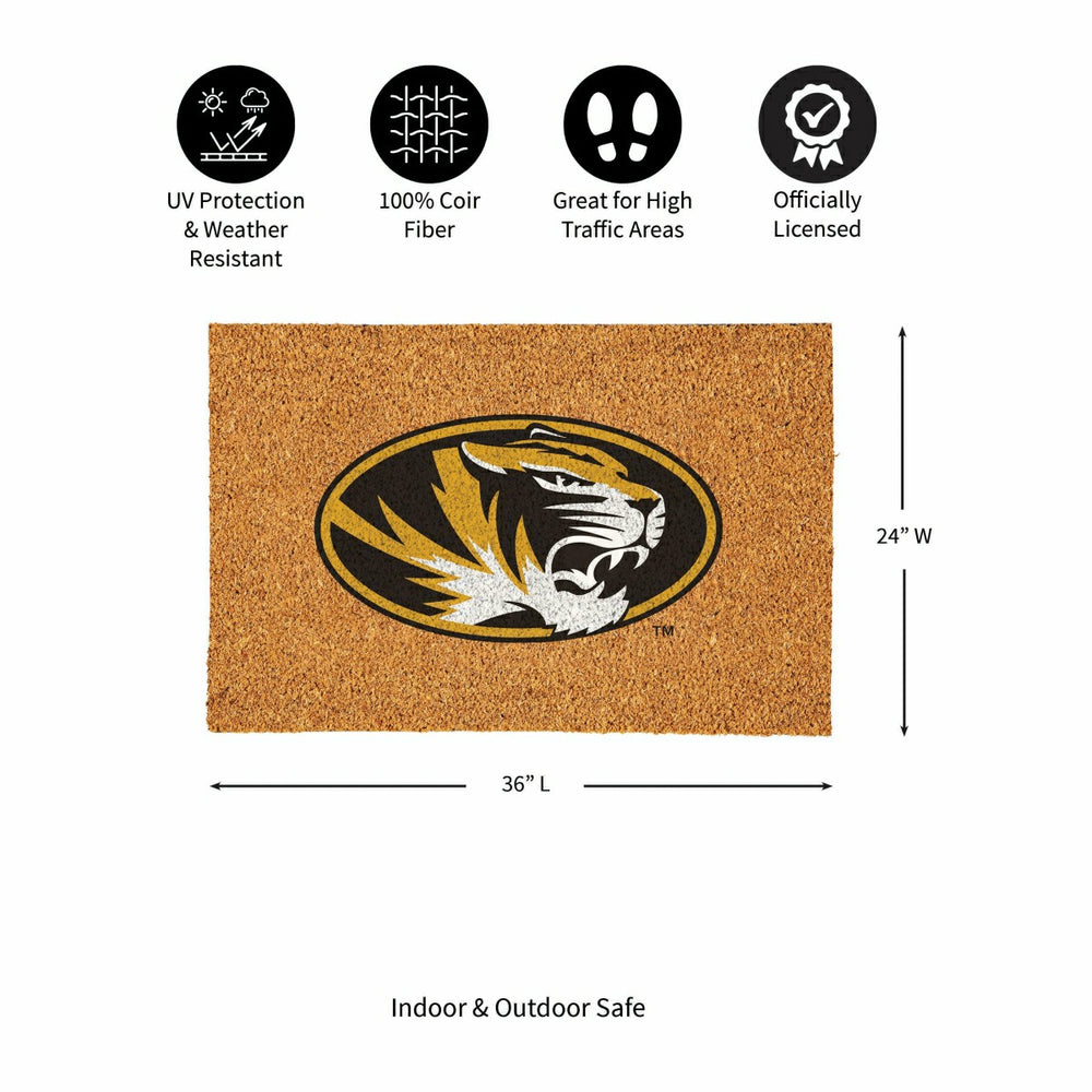 University of Missouri Large Full Color Coir Mat, 36"x24" - Collegiate