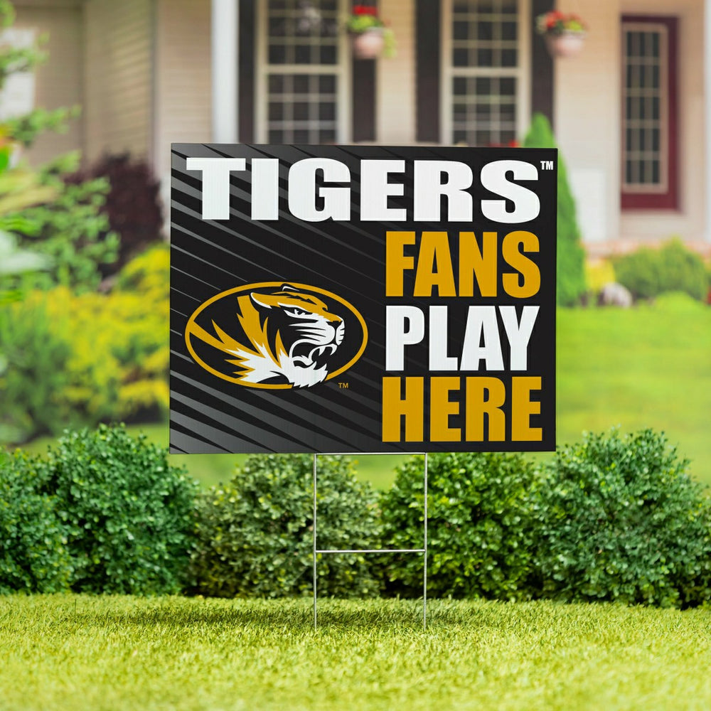 University of Missouri Coroplast Yard Sign "Fans Play Here" - Collegiate Home