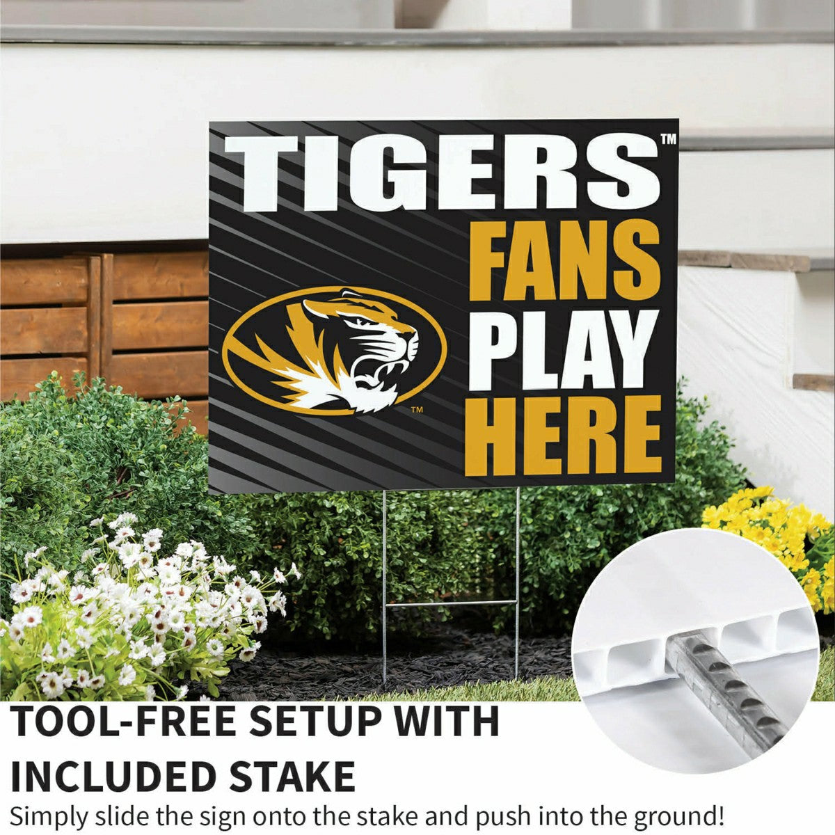 University of Missouri Coroplast Yard Sign "Fans Play Here" - Collegiate Home