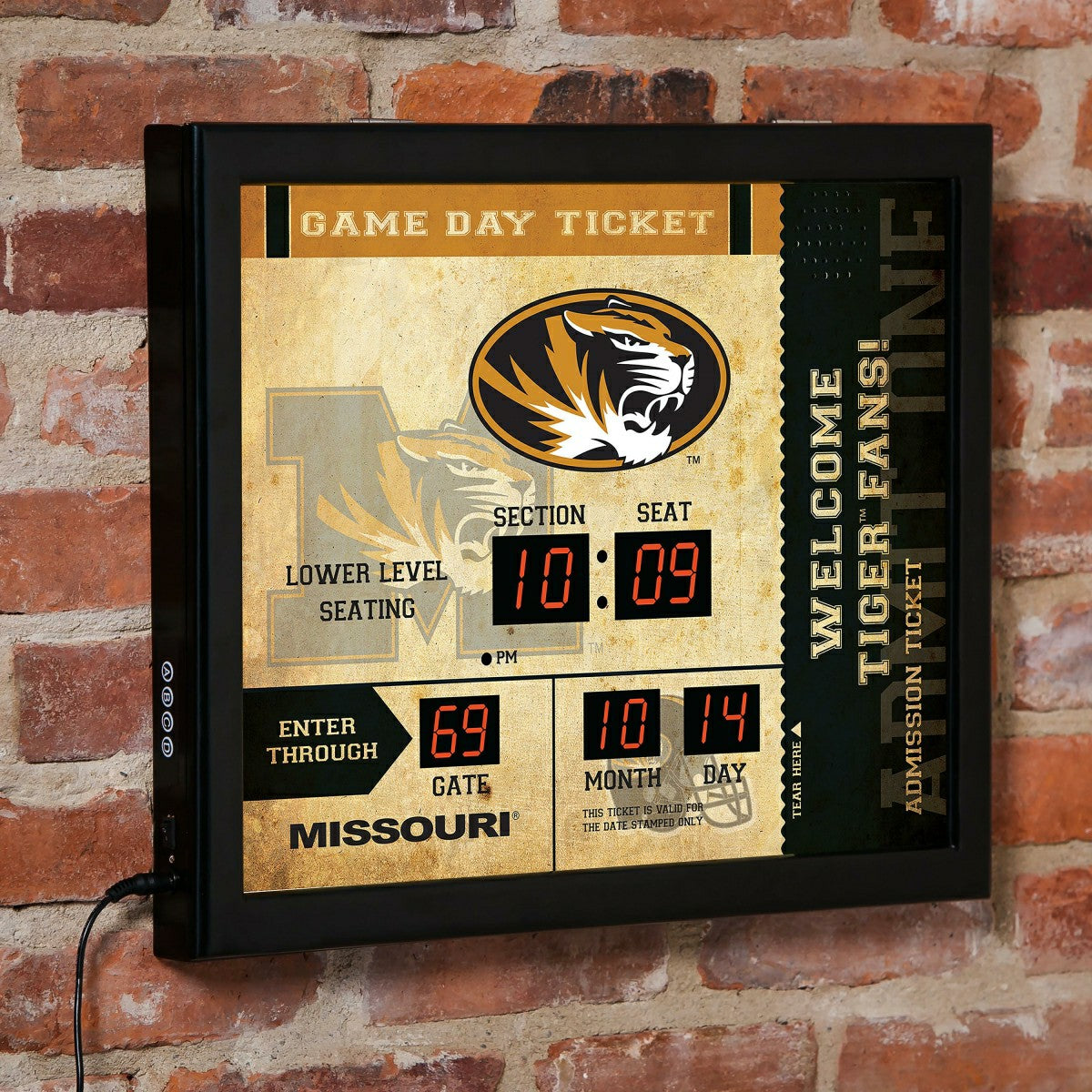 Scoreboard Wall Clock, Missouri - Collegiate Home