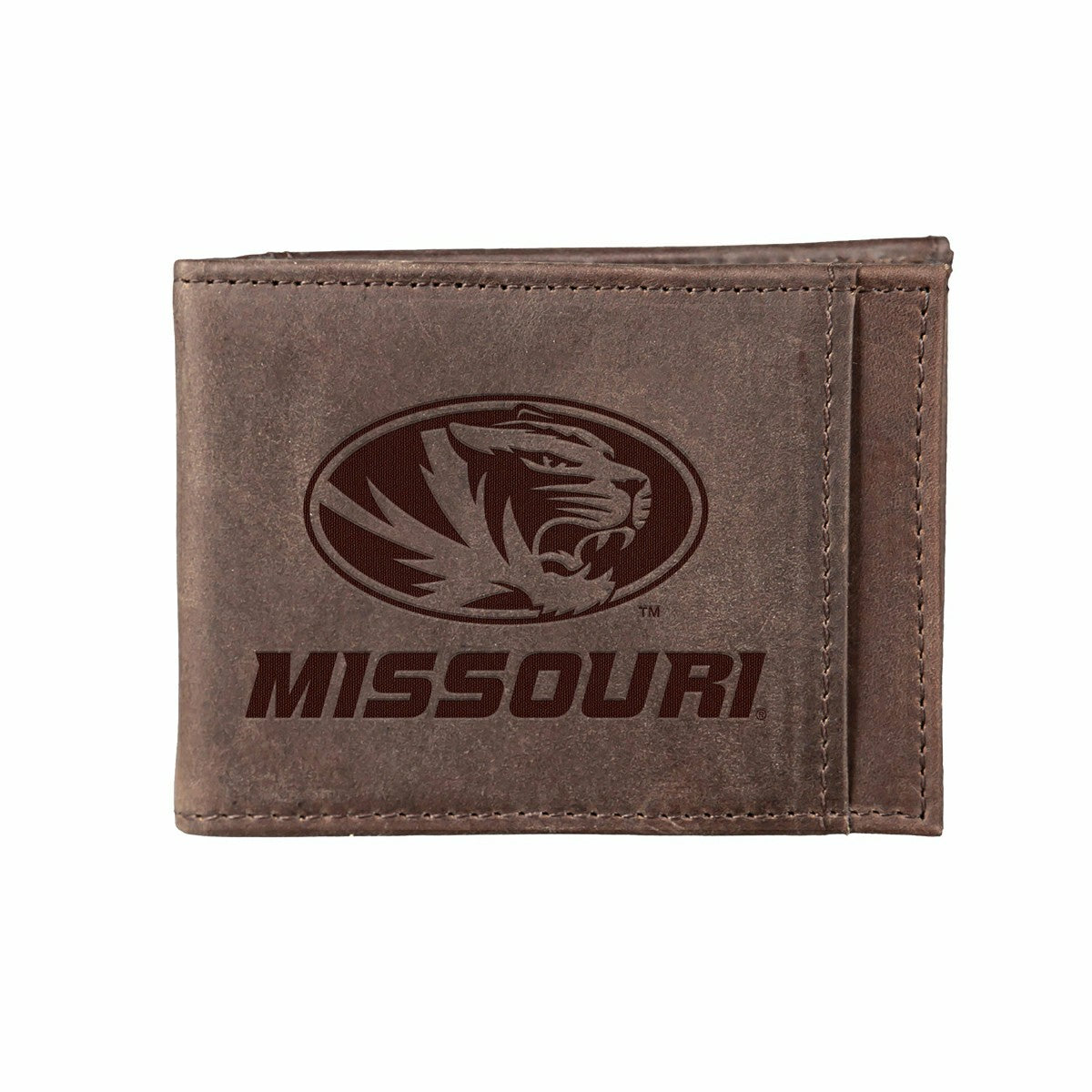 Front Pocket Wallet w/ RFID Blocking, University of Missouri, Brown - Collegiate Home
