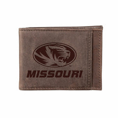 Front Pocket Wallet w/ RFID Blocking, University of Missouri, Brown - Collegiate Home