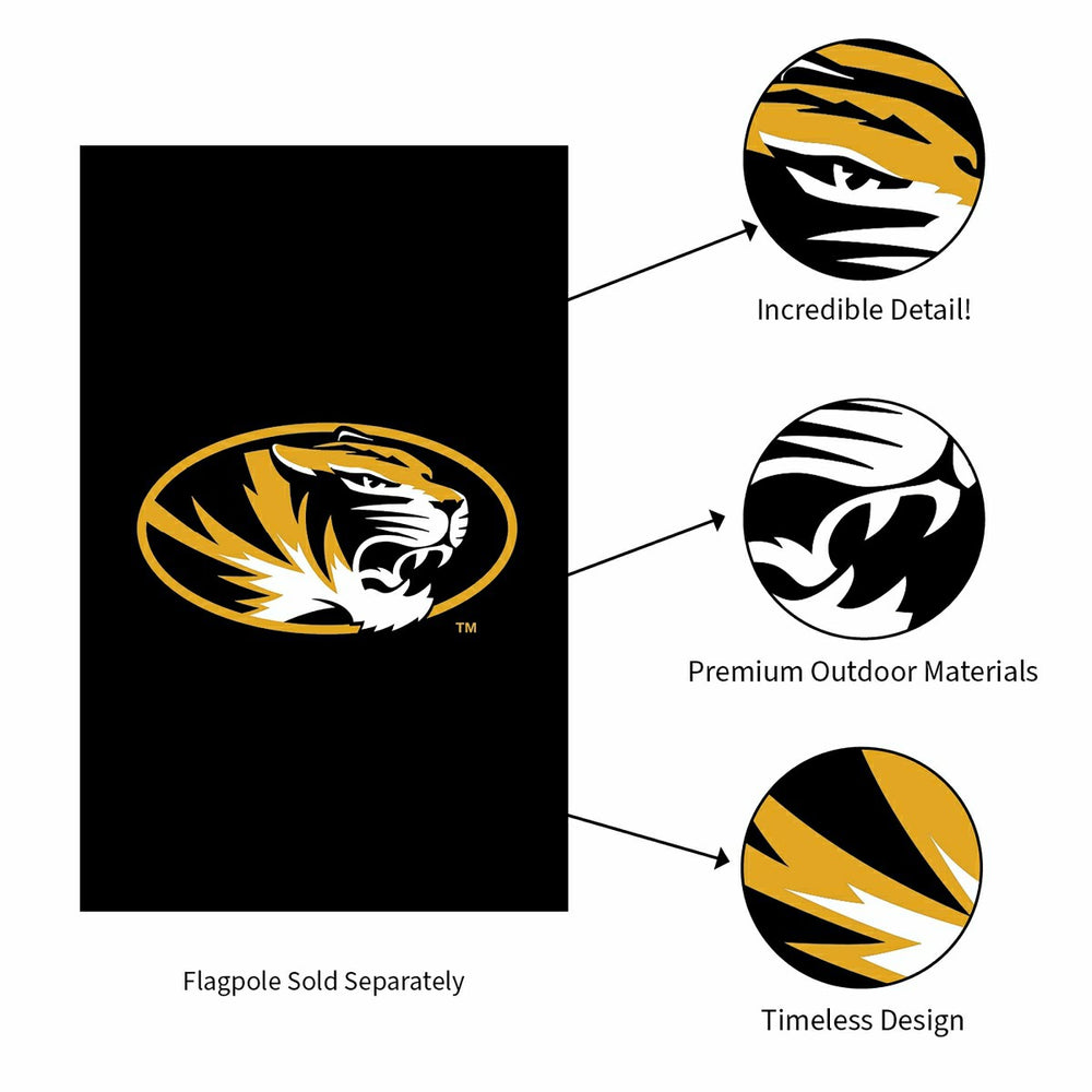 University of Missouri Applique House Flag - Collegiate Home