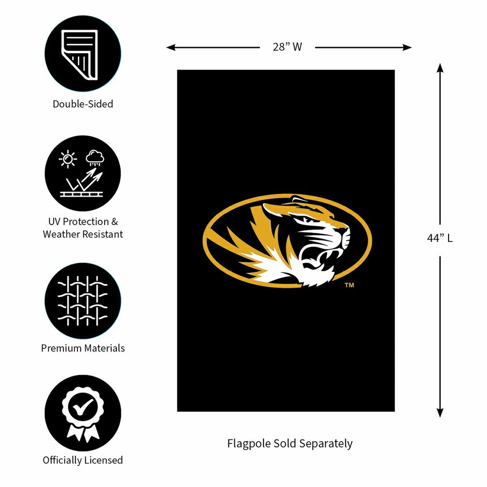 University of Missouri Applique House Flag - Collegiate Home