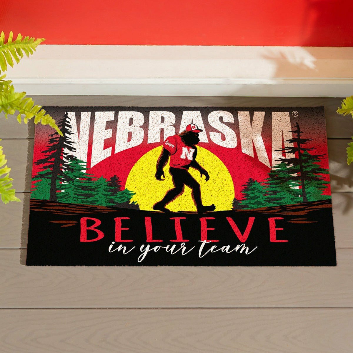 University of Nebraska Bigfoot PVC Mat, 28"x16" - Collegiate